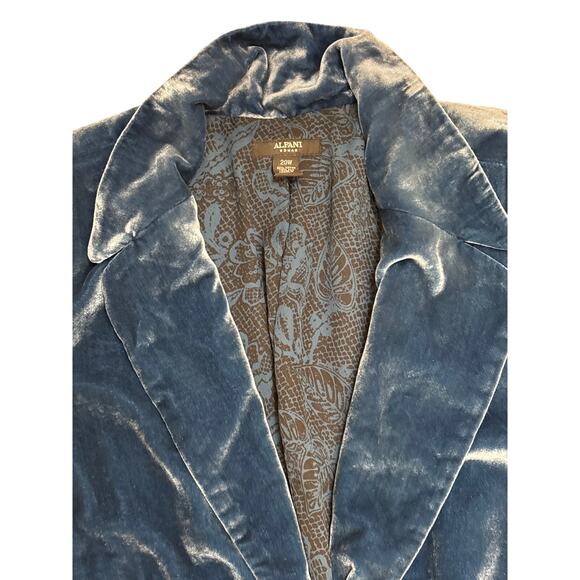 Vintage Alfani Womens Velvet Silk Rayon Blazer Jacket shoulder pads 20W - Picture 2 of 7